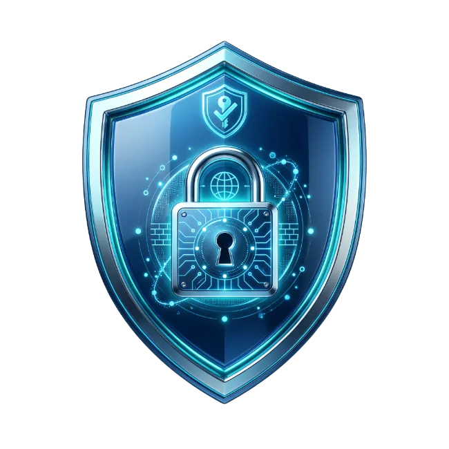 Digital Security Shield With Padlock