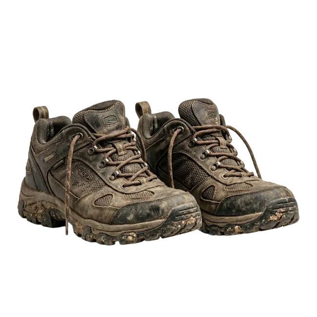 Dirty Brown Hiking Boots