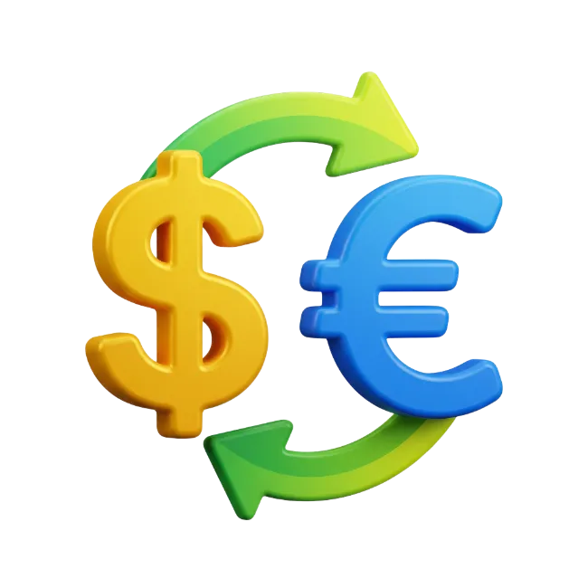 Dollar and Euro Currency Exchange Icon
