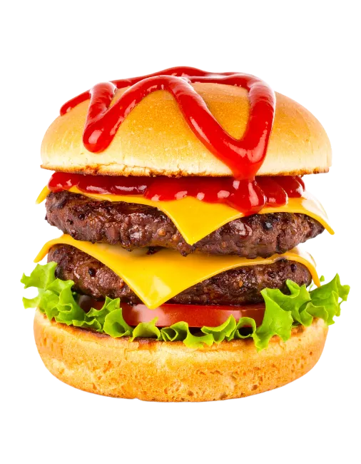 Double Cheeseburger with Ketchup and Lettuce