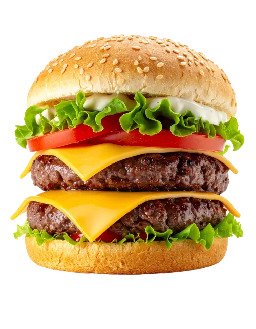 Double Cheeseburger with Lettuce and Tomato