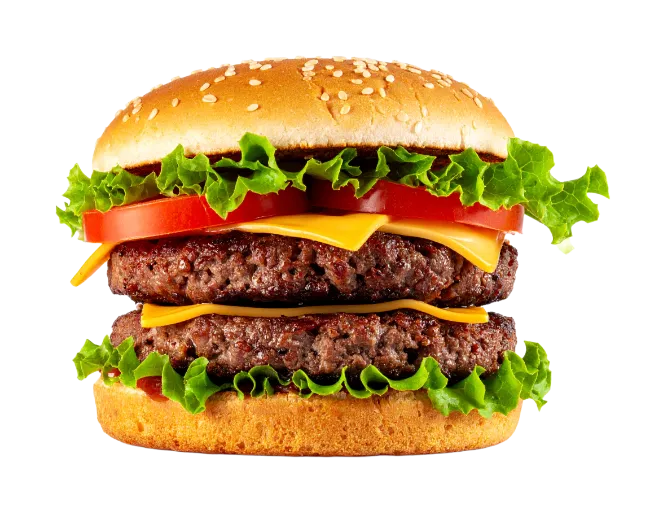 Double Cheeseburger with Lettuce and Tomato