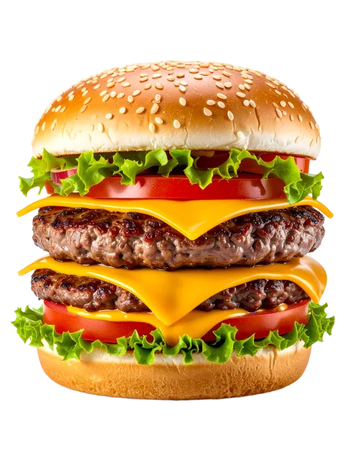 Double Cheeseburger with Lettuce and Tomato
