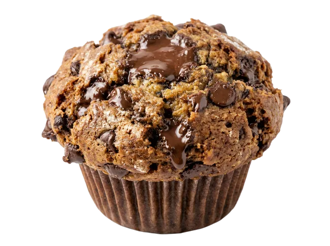 Double Chocolate Chip Muffin with Melted Top