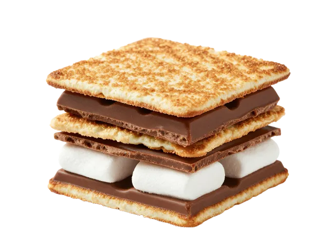 Double Decker S'more with Marshmallow and Chocolate