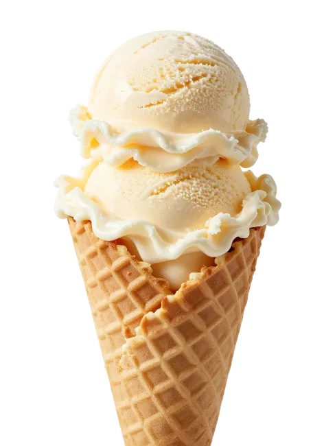 Double Scoop Vanilla Ice Cream Cone