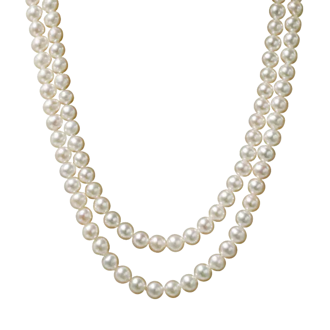 Double Strand White Pearl Necklace