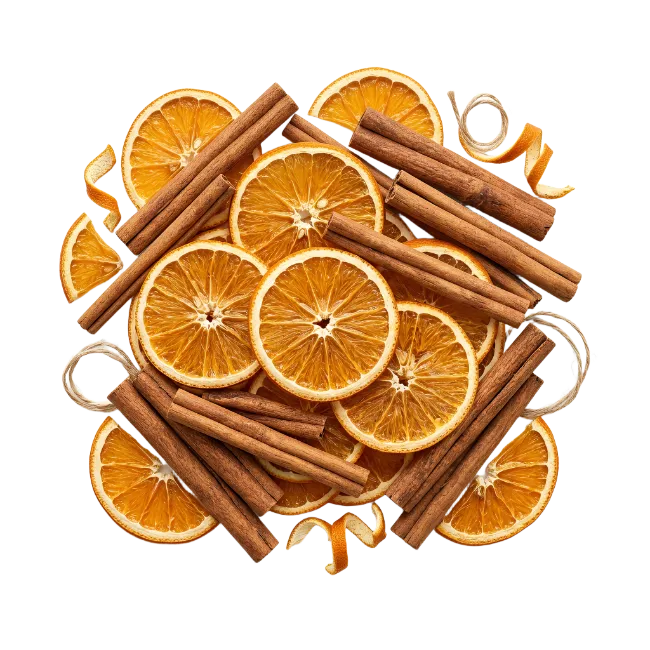 Dried Orange Slices and Cinnamon Sticks