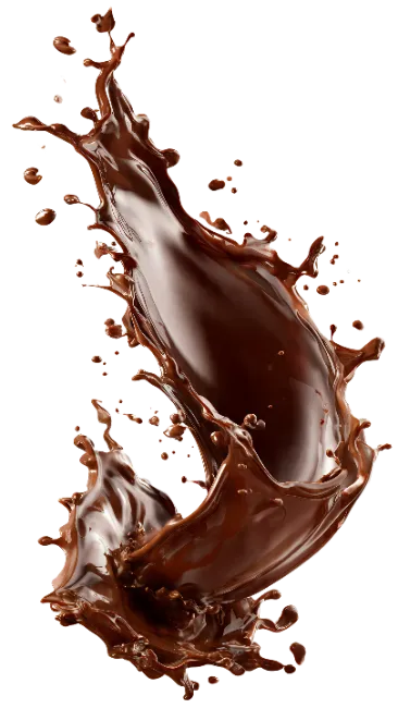 Dynamic Chocolate Splash with Swirling Liquid Stream