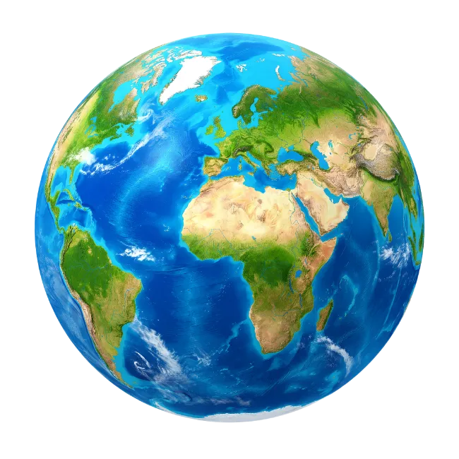 Earth globe showing Europe and Africa