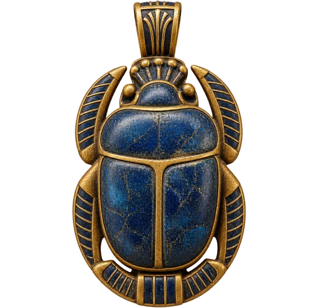 Egyptian Blue Scarab Beetle Pendant