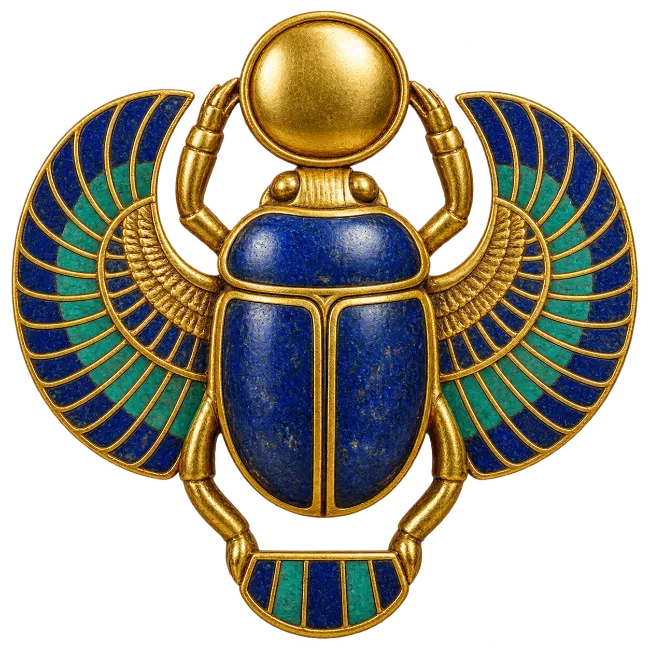 Egyptian Scarab Beetle Amulet with Spread Wings