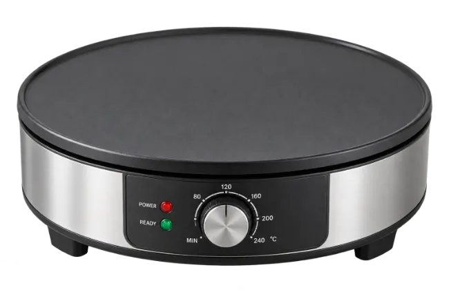 Electric Crepe Maker with Temperature Control Dial
