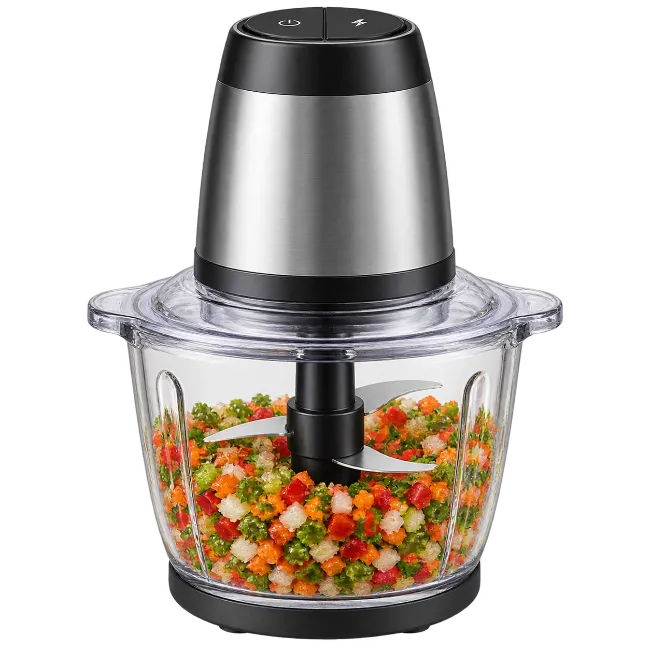 Electric Food Chopper with Chopped Vegetables