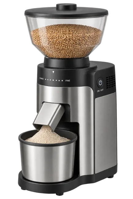 Electric Grain Mill Grinder with Hopper and Container