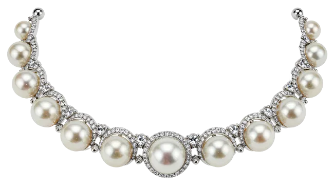 Elegant Diamond and Pearl Necklace Jewelry