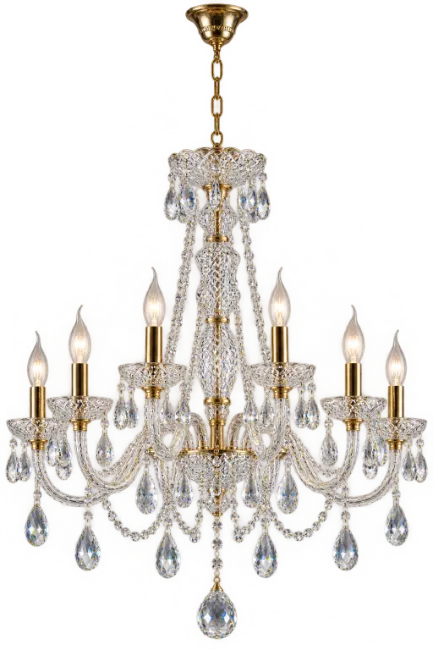 Elegant Gold Crystal Chandelier Hanging Light Fixture