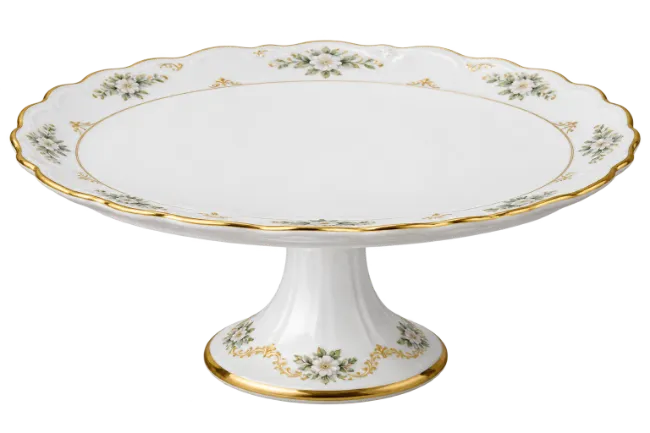 Elegant Porcelain Cake Stand with Floral Design
