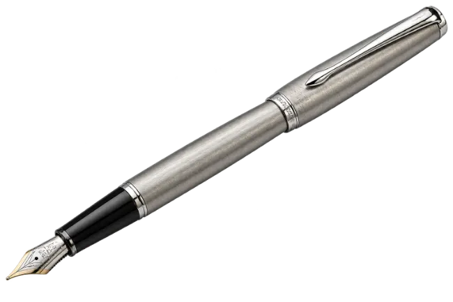 Elegant Silver Fountain Pen with Gold Nib