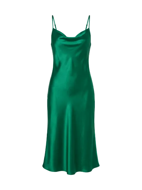 Emerald Green Silk Slip Dress