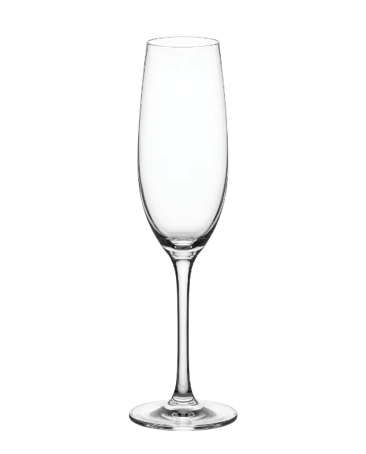 Empty Champagne Flute Glass Isolated