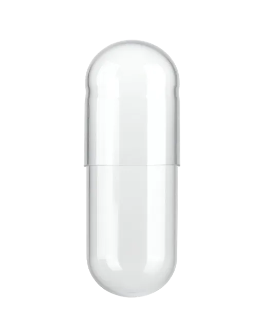 Empty Clear Gelatin Pill Capsule
