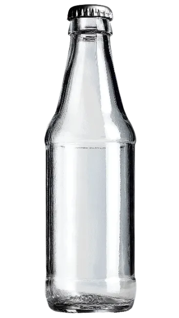 Empty glass bottle with metal cap