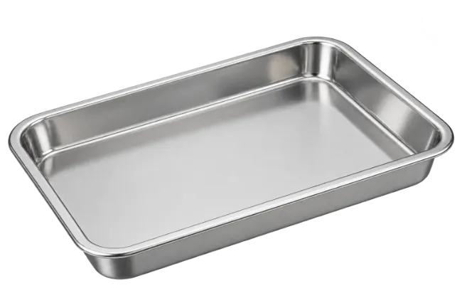 Empty Stainless Steel Baking Tray