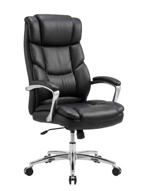 Ergonomic Black Leather Office Chair