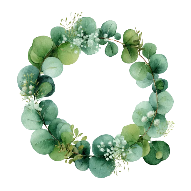Eucalyptus Watercolor Wreath Frame