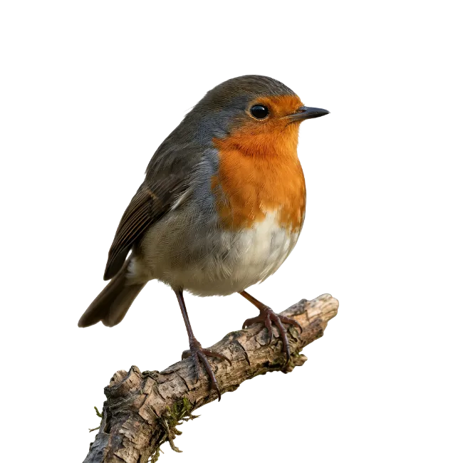 European Robin Bird Perched on a Branch