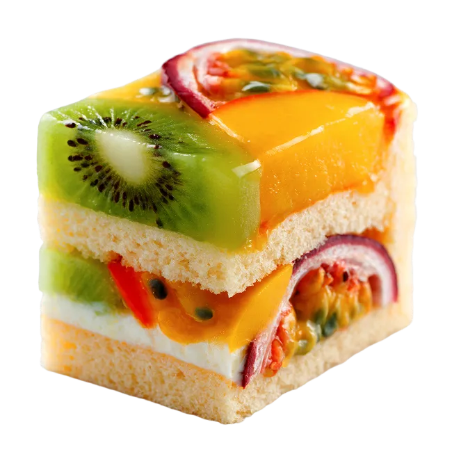 Exotic Fruit Layer Cake Slice