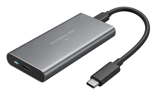External SSD Drive with USB Type C Cable