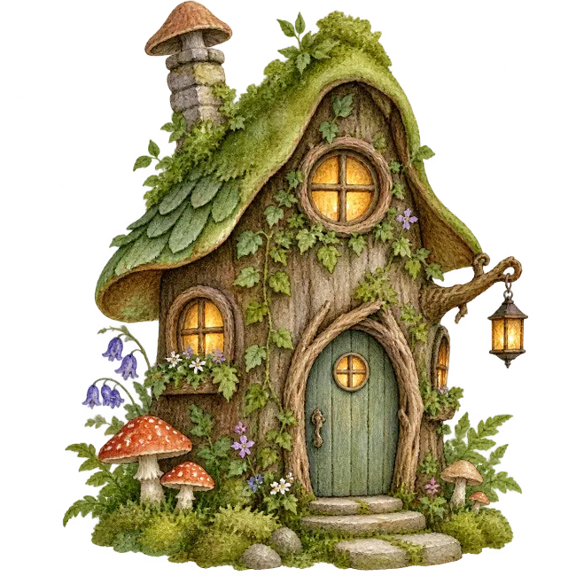 Fairy Tale Tree House Illustration