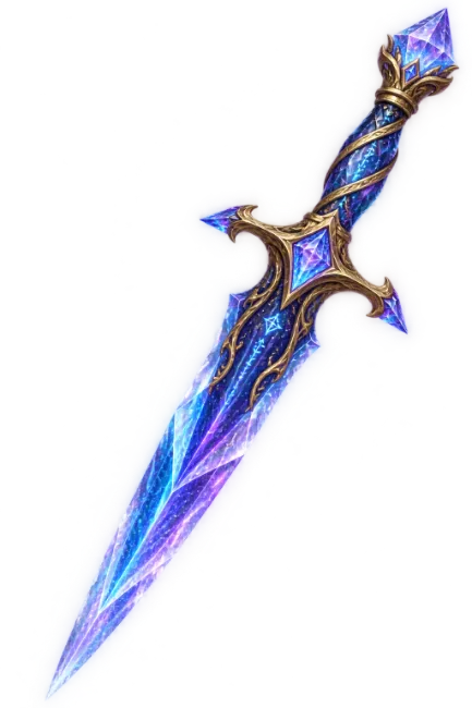 Fantasy Blue Crystal Dagger Weapon
