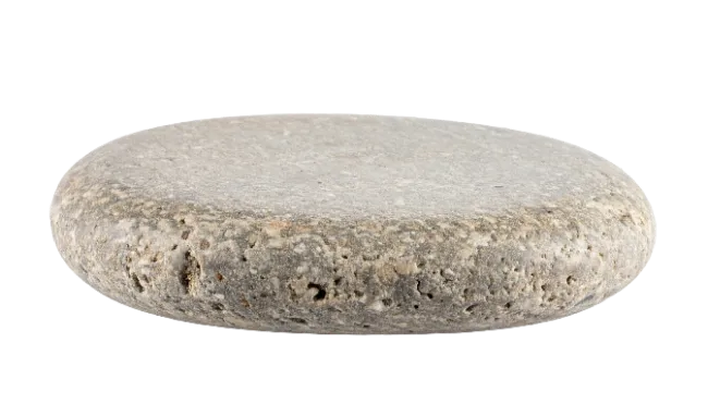 Flat River Stone Isolated On Black