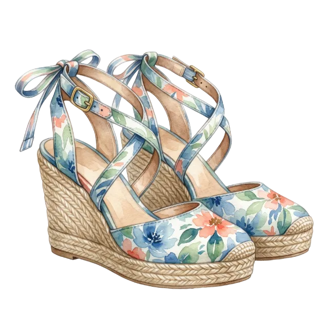 Floral Wedge Espadrille Sandals