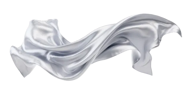 Flowing Silver Silk Fabric Wave