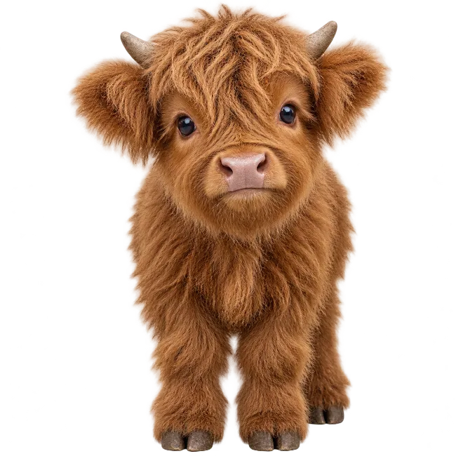 Fluffy Highland Cow Calf