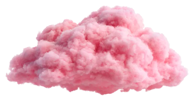 Fluffy Pink Cloud Isolated