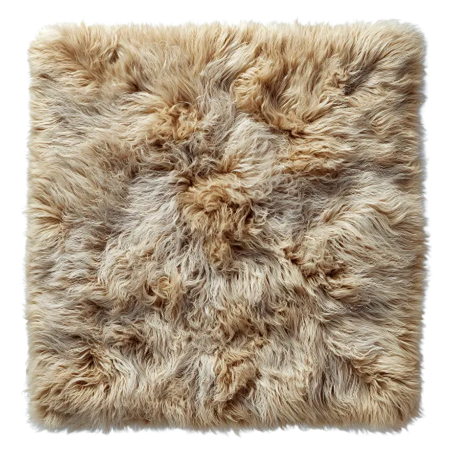 Fluffy Square Sheepskin Rug