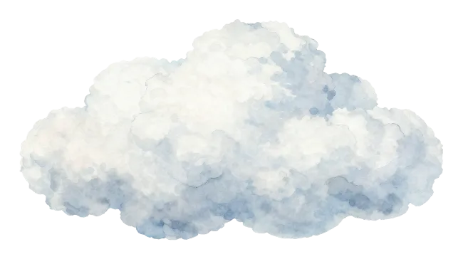 Fluffy Watercolor Cloud Illustration