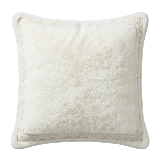 Fluffy White Faux Fur Pillow