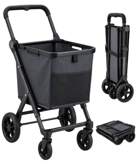 Foldable Shopping Utility Cart with Wheels