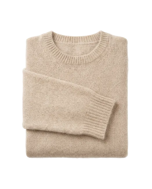 Folded Beige Cashmere Sweater