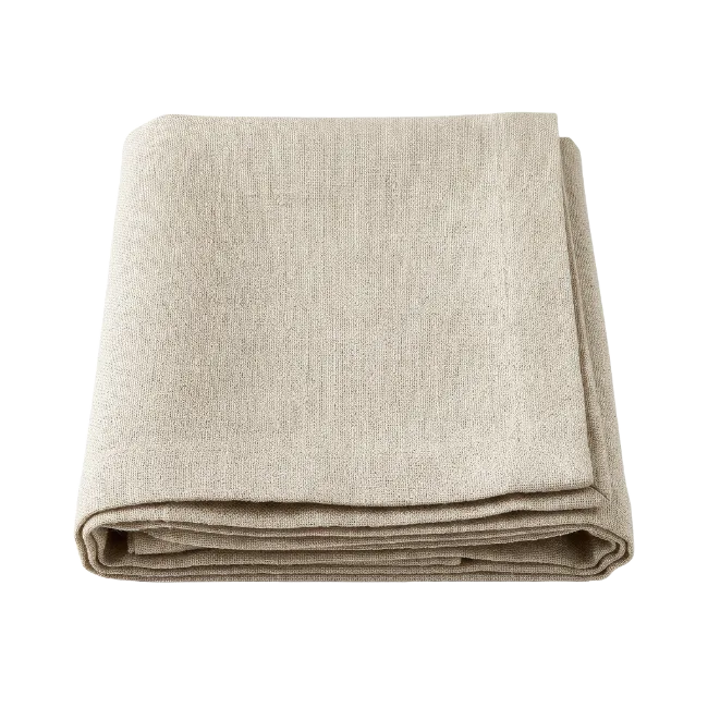 Folded Beige Linen Fabric Cloth