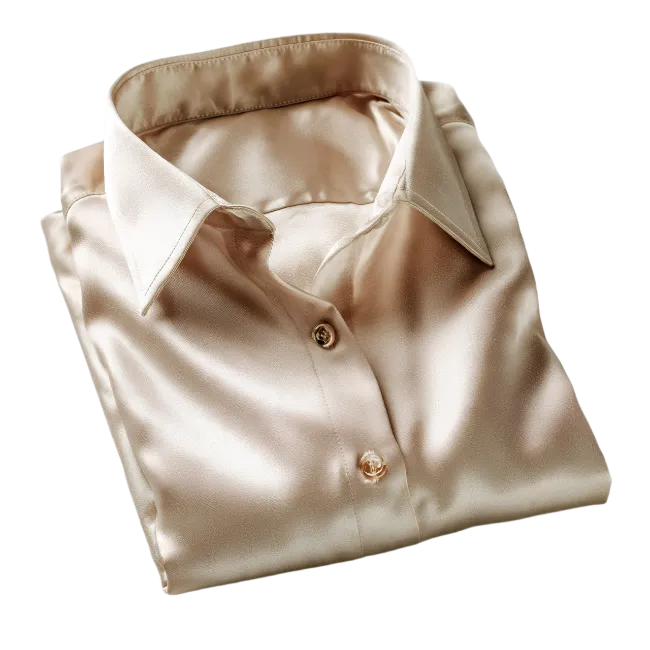 Folded Beige Silk Shirt