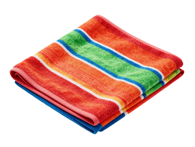 Folded Colorful Striped Beach Towel