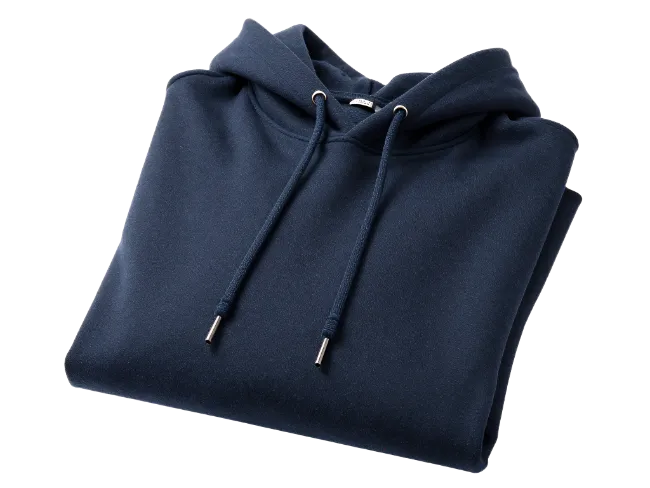 Folded Dark Blue Hoodie Sweatshirt
