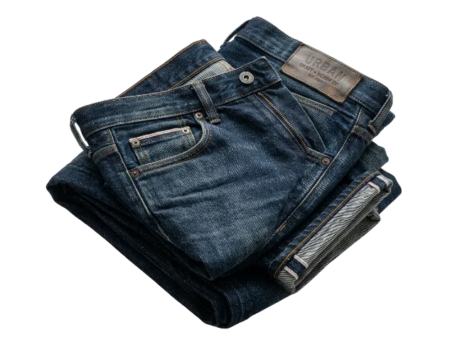 Folded Dark Denim Jeans Stack